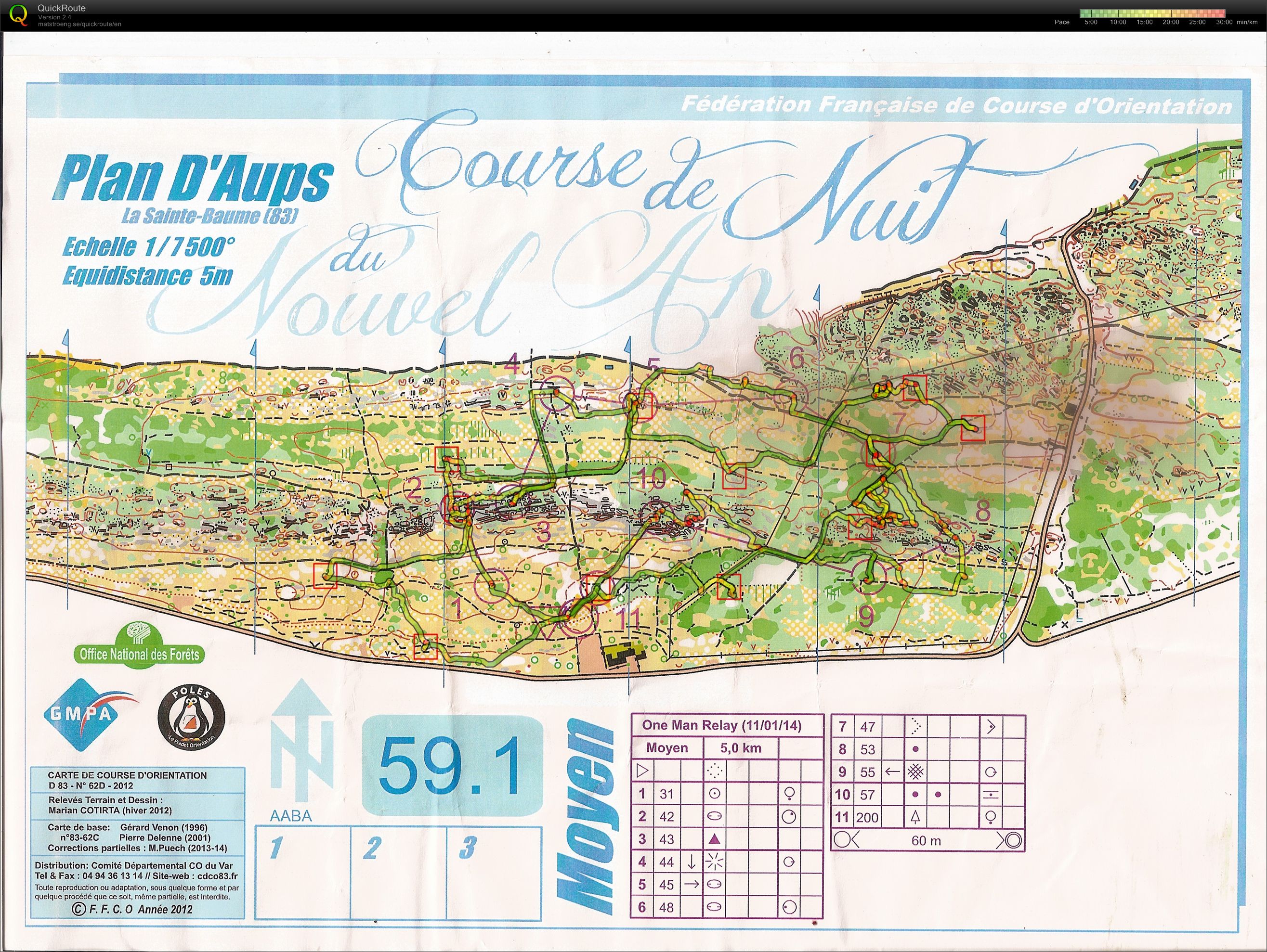 Plan d'Aups, course de nuit (11/01/2014)